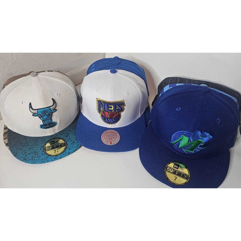 Reseller Lot 8 NBA Basketball New Era 59Fifty Fitted Hat Snapback Lakers Bulls